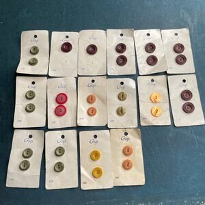 VTG Lot of Gigi Sewing Buttons on Cards Variety Sizes and Colors Craft